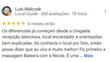 Avaliação Atmadeva no Google Business