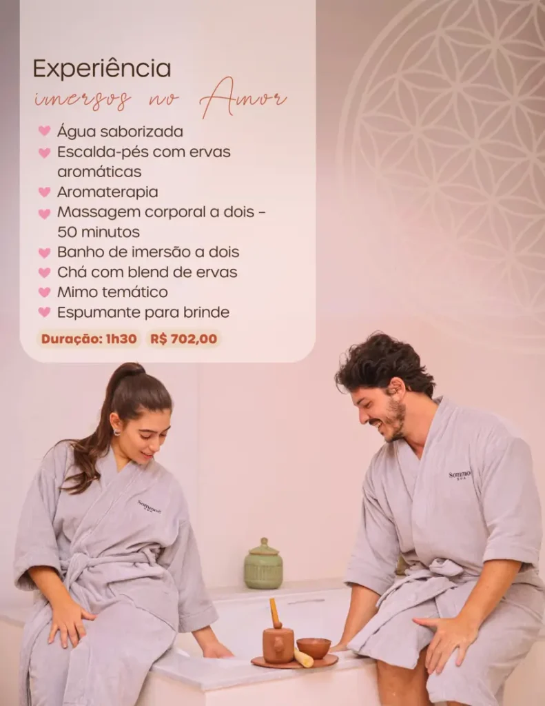 Pacote Imersos no Amor. Dia dos Namorados no Sommos Spa